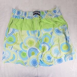 Vilebrequin Board Shorts Men XXL Green Geometric Swim Trunks Nwt